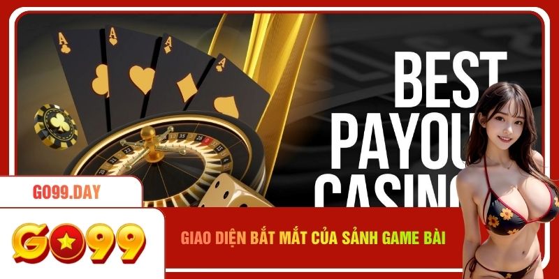 Giao diện bắt mắt của sảnh game bài